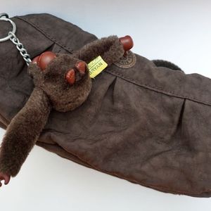 KIPLING Brown Nylon Small Clutch/Purse with Strap